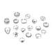 18 Piece Set Of Open Leg Rings With Heart-shaped Stars, Moon, Starfish, Eye Patterns, And Embellishments_ipsvogv.com