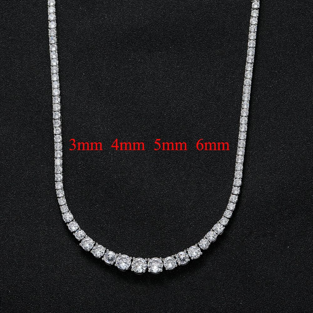 Men's Jewelry Gradient Size Zircon Tennis Necklace New Ins Trendy Personality Chain Hip Hop Multi Size_ipsvogv.com