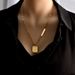 Titanium Steel Light Luxury High-end Square Brand Letter Necklace For Women's Instagram Cold And Indifferent Style,_ipsvogv.com