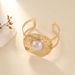 Women's Fashion Open Classic Elegant Pearl Bracelet Ring Earrings Jewelry_ipsvogv.com