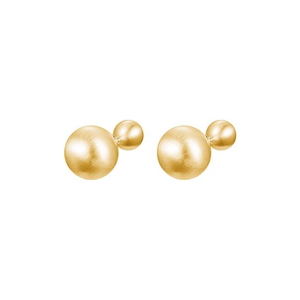 Women's Jewelry French Retro Brushed Ball Earrings Light Luxury High End Design One Piece Earrings Fashionable Temperament Earrings_ipsvogv.com
