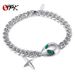 OPK Jewelry Niche Design Stainless Steel Cuban Chain Alien Cross Bracelet Unisex_ipsvogv.com