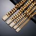 Men's Jewelry Hip Hop K Gold Plated Stainless Steel Cuban Chain Micro Inlaid Zircon Buckle Necklace_ipsvogv.com