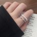 S Pure Silver Double-layer Pearl For Women, Simple Niche Design, And Cool Temperament, With An Open Index Finger Ring_ipsvogv.com