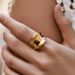 Color preserving ring stacking design fashion geometric irregular texture wave ring female special shaped personality creative ring_ipsvogv.com