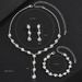 Claw Chain Full Diamond Three Piece Set Necklace Earrings Bracelet Dinner Dress Jewelry Accessories_ipsvogv.com