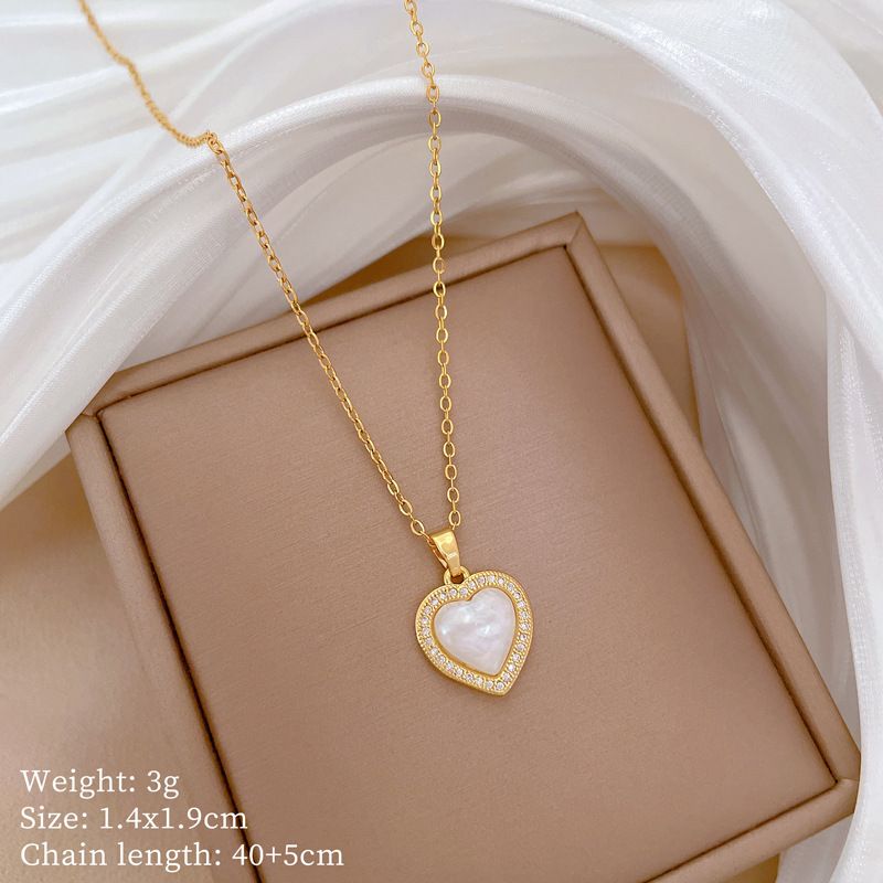 【 Titanium Steel 】 Necklace Earring Light Luxury Full Diamond Love Mermaid Maiden Personality Temperament Banquet_ipsvogv.com