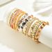 Geometric New Style Multi layer for Women's Niche Skewer, Stone Design, High quality Handstring, Versatile Bracelet Set_ipsvogv.com