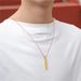 hot selling fashion creative smooth geometric rectangular stainless steel necklace simple niche pendant jewelry_ipsvogv.com