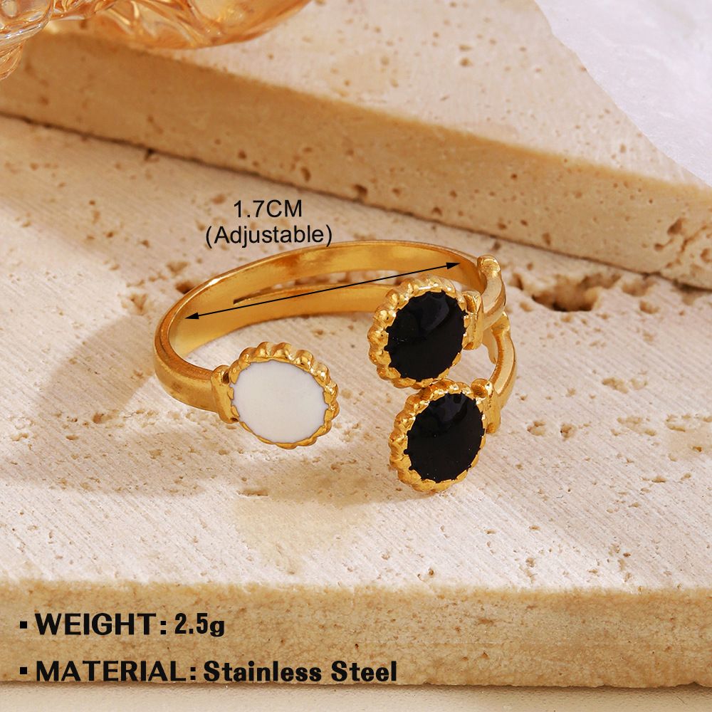 Fashionable And Trendy Stainless Drip Oil Opening Ring, Personalized Hip-hop Genuine Gold Electroplated Titanium Steel_ipsvogv.com
