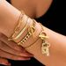 Luxury Jewelry With Diamond Set Lock Key Fashion Metal Snake Bone Chain Bracelet_ipsvogv.com