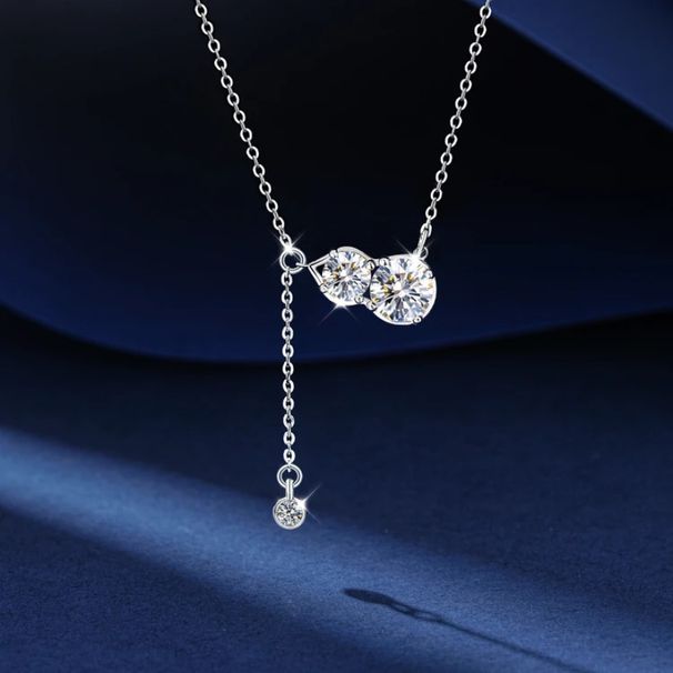 S925 Silver New 1.5 Carat Moissanite Gourd Necklace Fulu National Style Design High End Clavicle Necklace For Women_ipsvogv.com