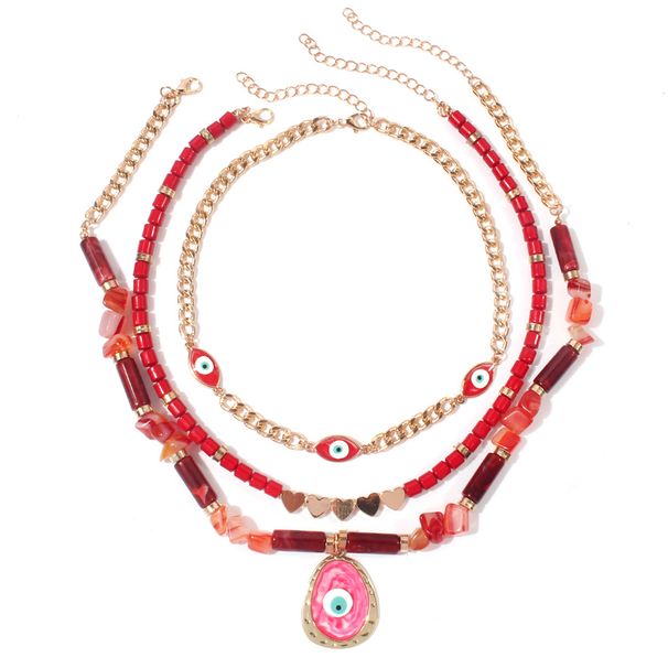 Multi Layer Necklace Exaggerated Retro Devil Eye Clavicle Necklace Jewelry Female_ipsvogv.com