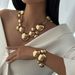 Size Glossy Round Splicing Grinding Chain Bracelet Necklace Women's 2025 Spring Fashion Personality Niche Design Travel Photography Jewelry_ipsvogv.com