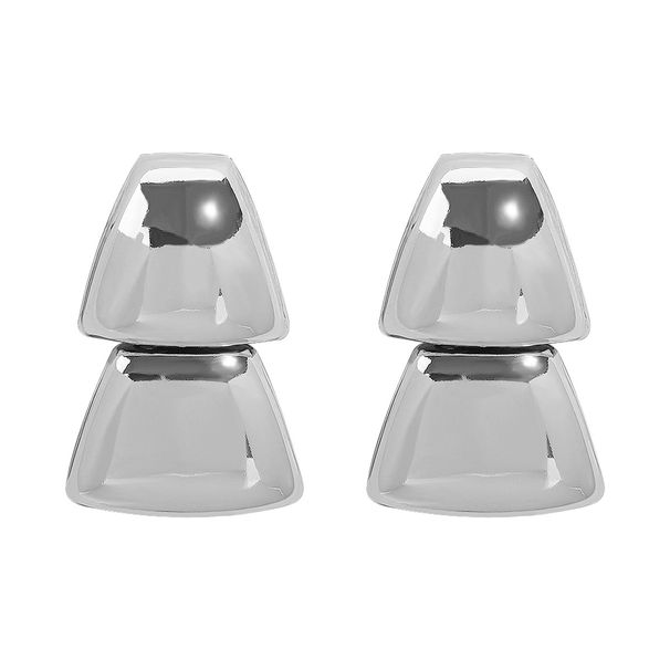 E12698 Fashion Commuter Smooth Geometric Quadrilateral Conjoined Simple Metal Wind Earrings_ipsvogv.com