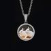 Chain Necklaces Hip hop trumpet round photo pendant micro-inset Zircon Trend hiphop photo frame men's necklace_ipsvogv.com