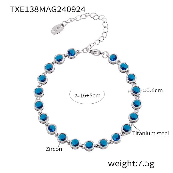 Bohemian Zircon Jewelry Set, Titanium Steel PVD Gold Plated Necklace & Bracelet, Adjustable Multicolor Beads Festival Jewelry For Women_ipsvogv.com