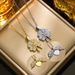creative openable clover pendant necklace trendy love wings can be engraved clavicle women_ipsvogv.com