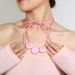 Fashion Simple Cotton Rope Necklace Creative Geometric Personality Candy Color Round Cake Retro Necklace Female_ipsvogv.com