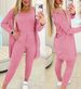 Women's fashion solid color vest + elastic waist trousers set (3-piece set)_ipsvogv.com