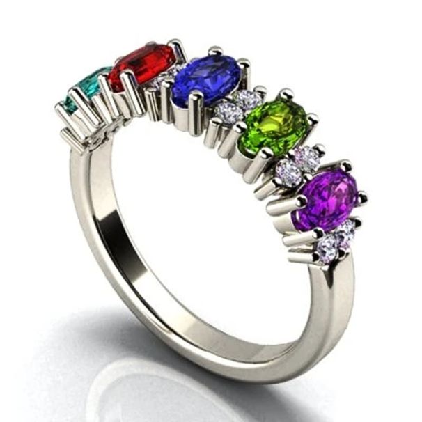 Cao Shi's ins style bracelet is a minimalist geometric colored zircon ring for women's fashion colored diamond earrings_ipsvogv.com