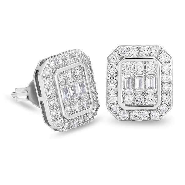 Men’s Jewelry Set Fashion Full Diamond Men's Hip Hop Earrings Micro Inlaid Zircon Trendy Geometric Earrings Hot Selling Ear Jewelry_ipsvogv.com