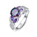 Creative colorful water drop oval zircon women's ring copper silver plated exquisite jewelry_ipsvogv.com
