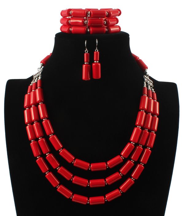 Jewelry Beaded Three piece Multi layered Set Bead Necklace 6630_ipsvogv.com