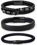 Men's Jewelry Black Leather Stainless Steel Bracelet Simple Leather Bracelet_ipsvogv.com
