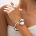 Minimalist Geometric Open Choker French Baroque Irregular Pearl Necklace Earrings Ring Set_ipsvogv.com