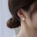 Small pearl earrings for women fashion temperament light luxury high end small fragrance style simple S925 silver needle_ipsvogv.com