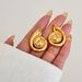 Spot Factory INS Fashionable Niche INS Retro Titanium Steel Conch Colored Zircon Polished Earrings_ipsvogv.com