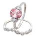 Sanjie Simulation Tourmaline Pink Zircon Paired Ring, Women's Wedding Jewelry, Valentine's Day Gift_ipsvogv.com