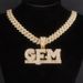 New GFM Letter Hip Hop Pendant High Quality Design Alloy Full Diamond Cuban Chain Necklace_ipsvogv.com