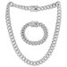 Fashion Full Diamond Cuban Hip Hop Trend Personality Necklace Bracelet Set F26060_ipsvogv.com