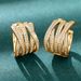 Cao Shi's Multi-layered Intersecting With Multi Ring Diamond Inlay Temperament, High-end Banquet Earrings, Fashionable_ipsvogv.com