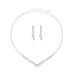 Elegant Bridal Jewelry Set - Silver Claw Chain With Water Diamond Necklace & Earrings For Wedding_ipsvogv.com
