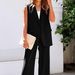 Women's Clothing vest suit with solid colours_ipsvogv.com