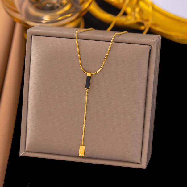 Miimalist Ad Luxurious Y-shaped Titaium Steel Ecklace For Wome, 2023 Summer Ew Item, Iche Desig, Collarboe_ipsvogv.com