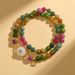 Natural Crystal Optimized Tourmaline Double Circle Bracelet, Colorful, Niche, Light Luxury, High-end, Exquisite Women's_ipsvogv.com