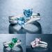 Women's Zircon Double Heart Plating Platinum Copper Ring Headpiece_ipsvogv.com