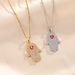 Necklace, Female Internet Celebrity, Heart-shaped Palm, Devil's Eye Pendant, Fashionable Temperament, Micro Inlaid_ipsvogv.com