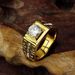 One Carat Simulated Moissanite Style Domineering Open Diamond Men's Fashion Simple Ring, Adjustable_ipsvogv.com