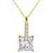 Fashionable Pendant Necklace, Four Claw Round Collarbone Chain, Square Zirconium Copper Gold-plated Jewelry For Women,_ipsvogv.com