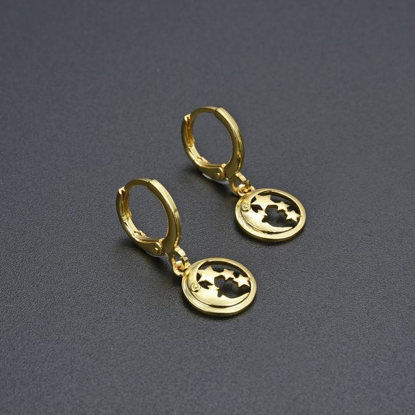 Unisex New Hollow Simple Star Moon Earrings Female Earrings Popular Ear Buckles Temperament Small Fresh Earrings_ipsvogv.com