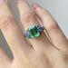Sanjie Prosperous Full Silver Alloy Ring With Square Crystal Zirconia Set, Ladies' Water Green Diamond Handmade_ipsvogv.com
