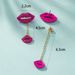 Retro simple European and American style earrings women's personalized creative lips Diamond-embedded niche design earrings versatile long earrings_ipsvogv.com