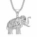Hip Hop Jewelry Titanium Steel Gold-Plated Diamond-Studded Elephant Pendant Necklace_ipsvogv.com