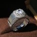 Cao Shi Luxury Exquisite Ring Men's Silver Plated Platinum Simulated Zircon Jewelry_ipsvogv.com