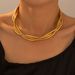 Wind Heavy Industry Three Wire Wrapped Collar Neck Chain Light Luxury Stainless Steel Plated Genuine Gold Punk Necklace_ipsvogv.com